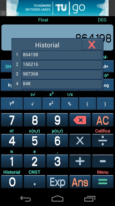 Calculadora Cientifica PRO 1.3 APK for Android Screenshot 4