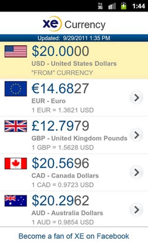 XE Currency 7.18.2 APK feature