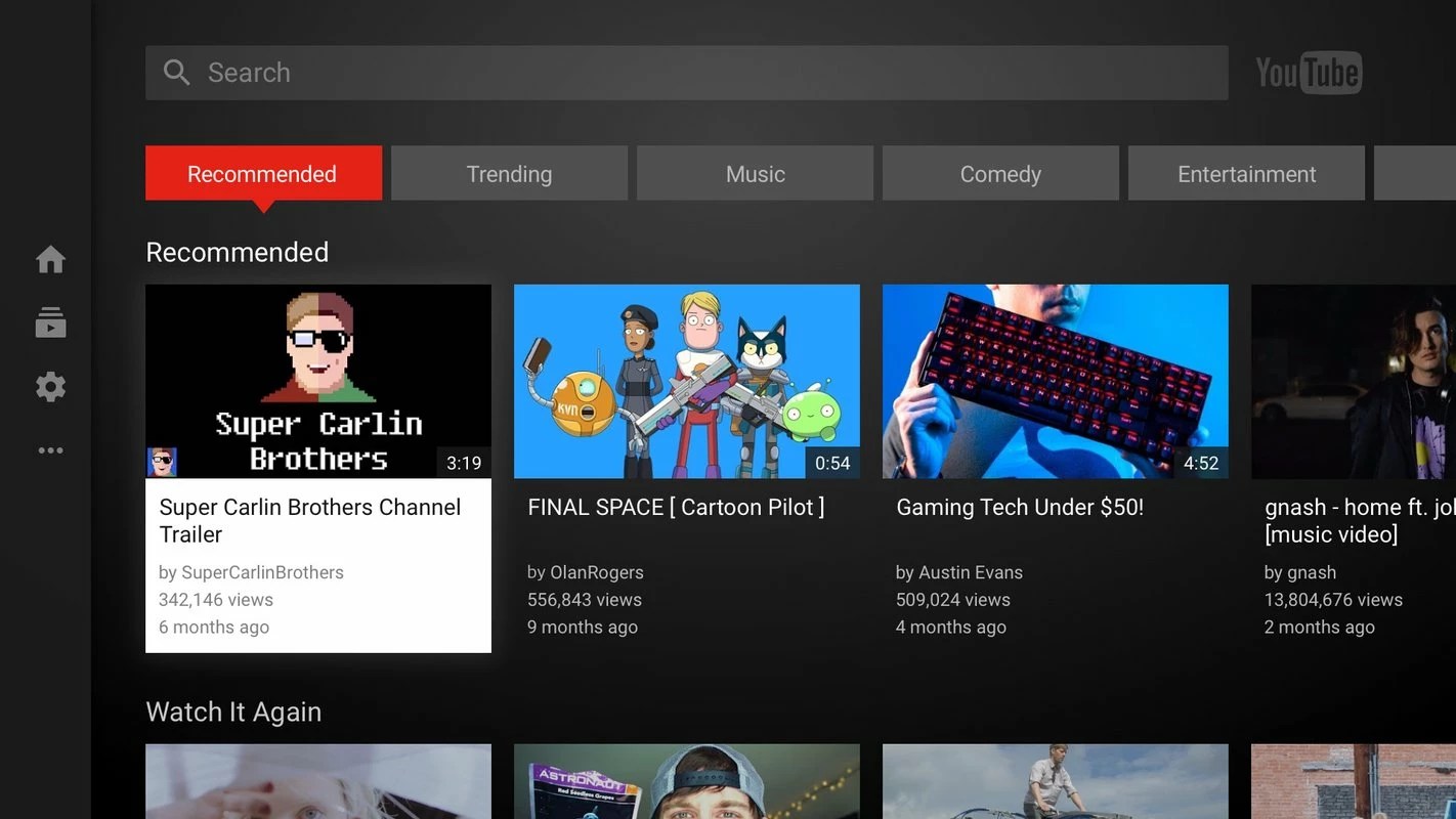YouTube for Android TV 4.03.001 APK feature