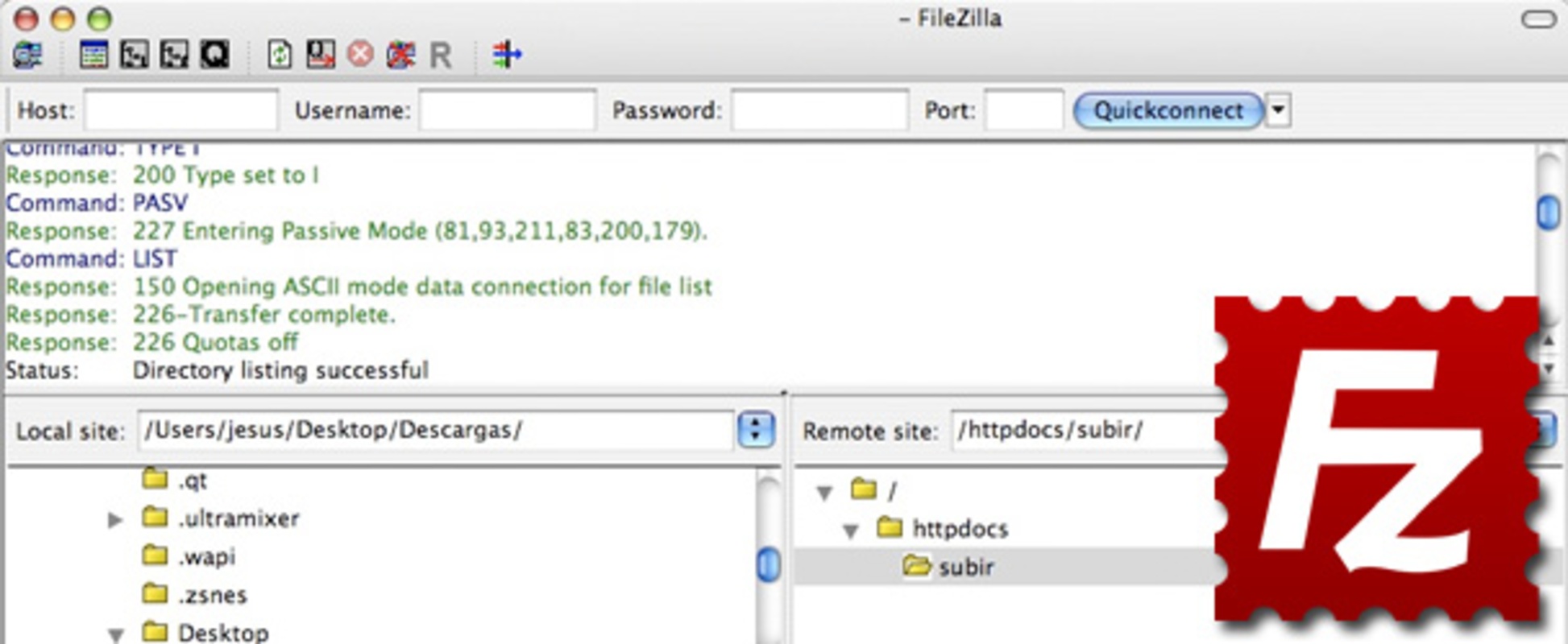 FileZilla 3.66.5 for Mac Screenshot 1