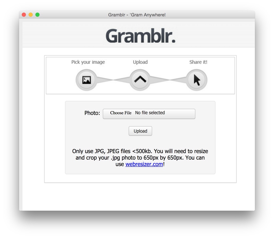 Gramblr 1.0.0 for Mac Screenshot 1