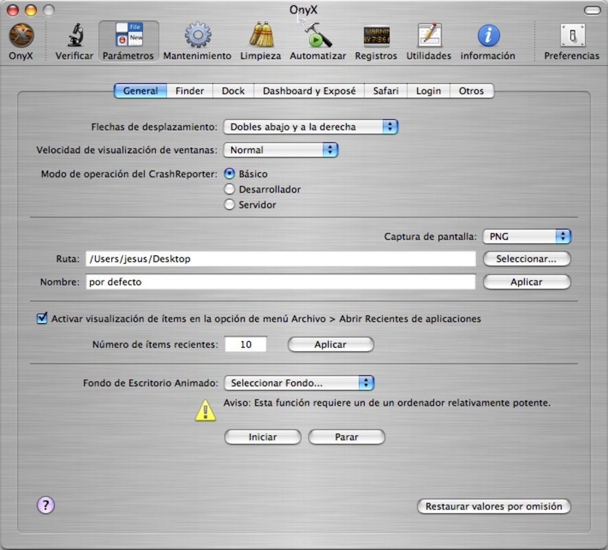 OnyX 4.5.6 for Mac Screenshot 5