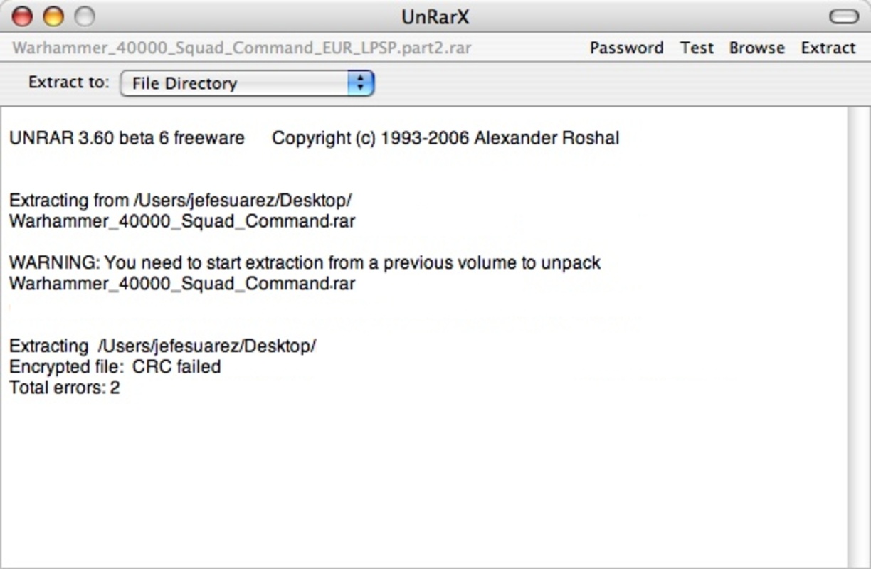 UnRarX 2.2 for Mac Screenshot 1