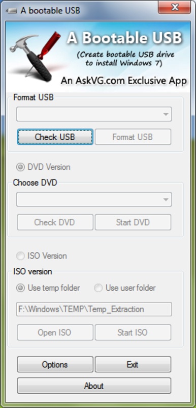 A Bootable USB 0.9.0.3 for Windows Screenshot 1