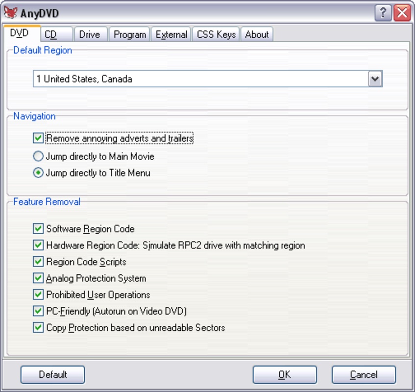 AnyDVD 8.7.0.0 for Windows Screenshot 1
