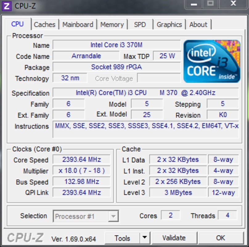 CPU-Z Portable 2.09 feature