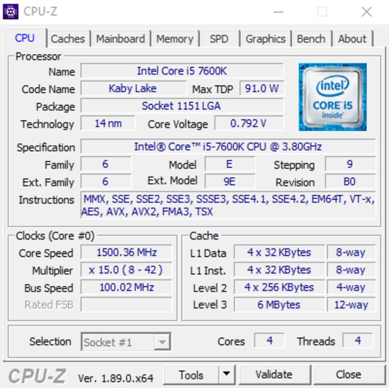 CPU-Z 2.09 for Windows Screenshot 1