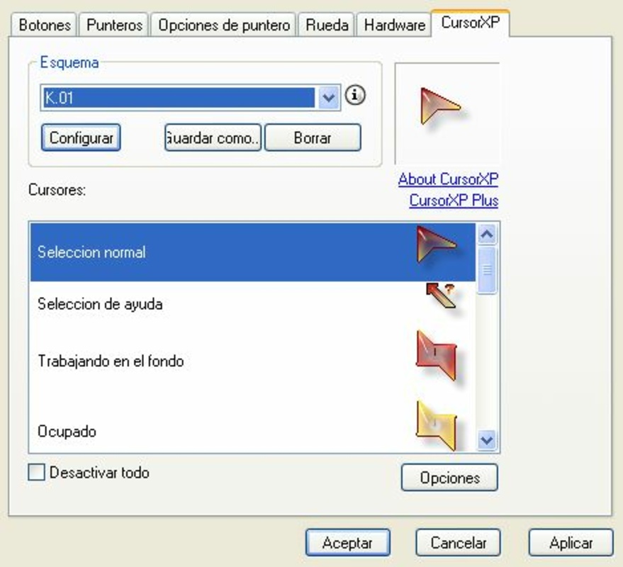 CursorXP 1.31 for Windows Screenshot 1