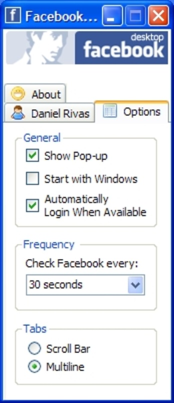 Facebook Desktop 1.0b feature