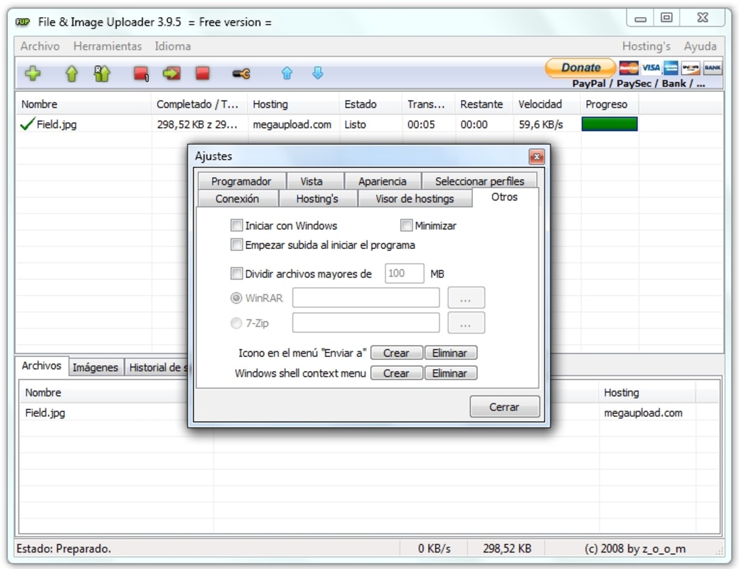 File & Image Uploader 6.2.5 for Windows Screenshot 1