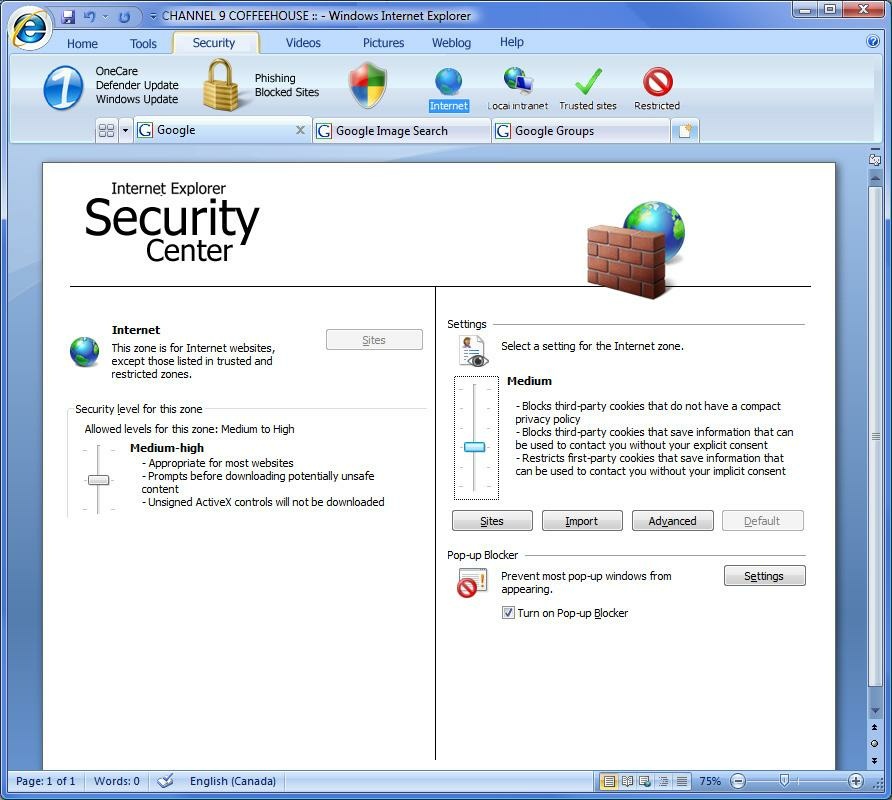 Internet Explorer 8 para Vista feature