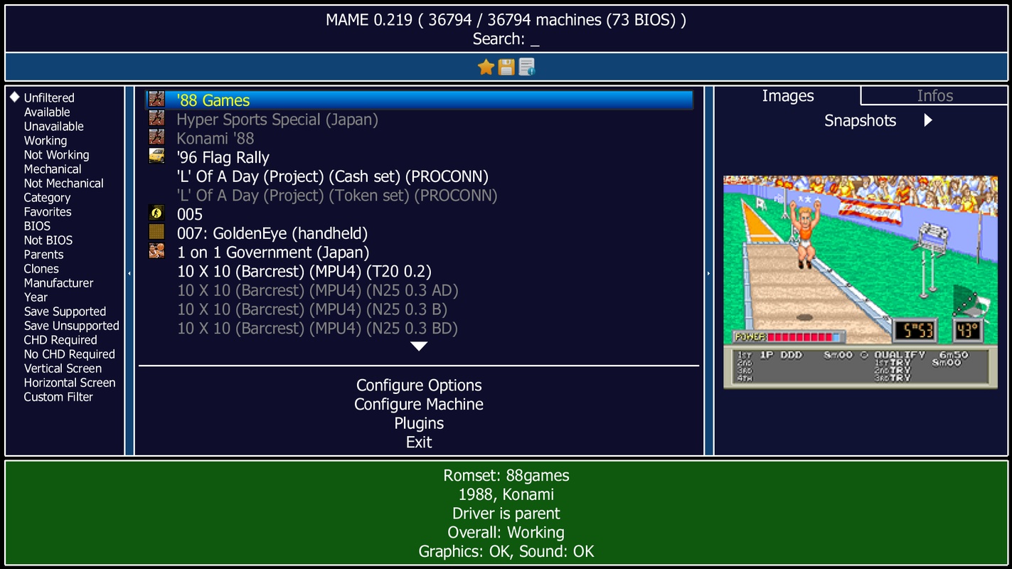 MAME 0.264 for Windows Screenshot 8