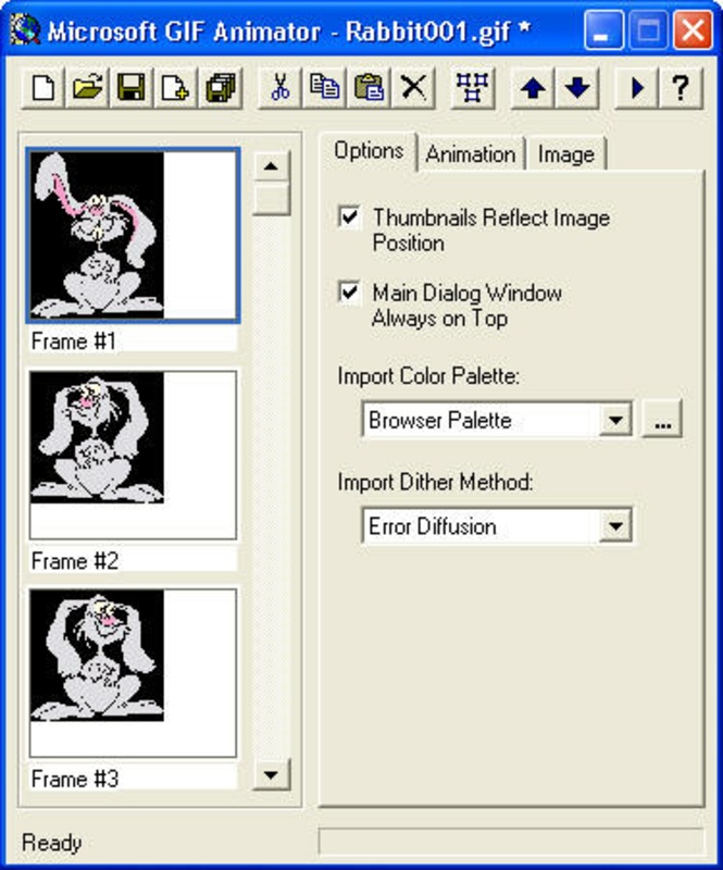 Microsoft GIF Animator 1.0 feature