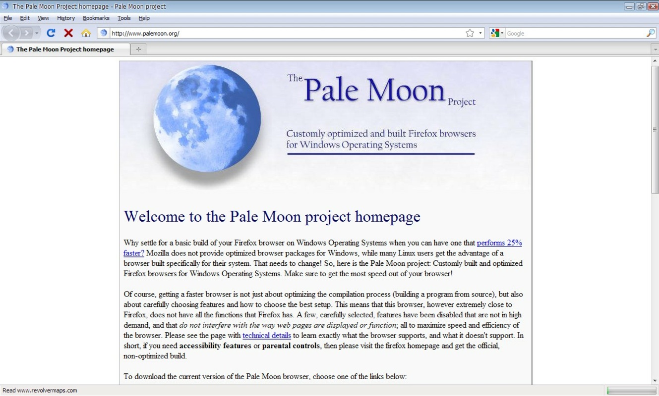 Pale Moon 33.0.2 for Windows Screenshot 1