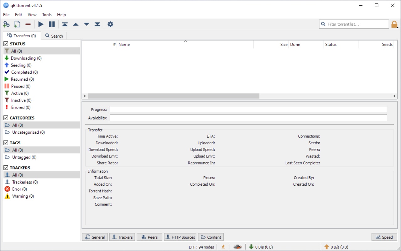 qBittorrent 4.6.4 for Windows Screenshot 1