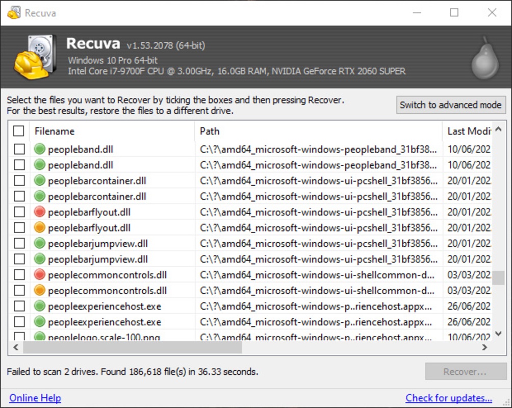 Recuva 1.53.2096 for Windows Screenshot 1