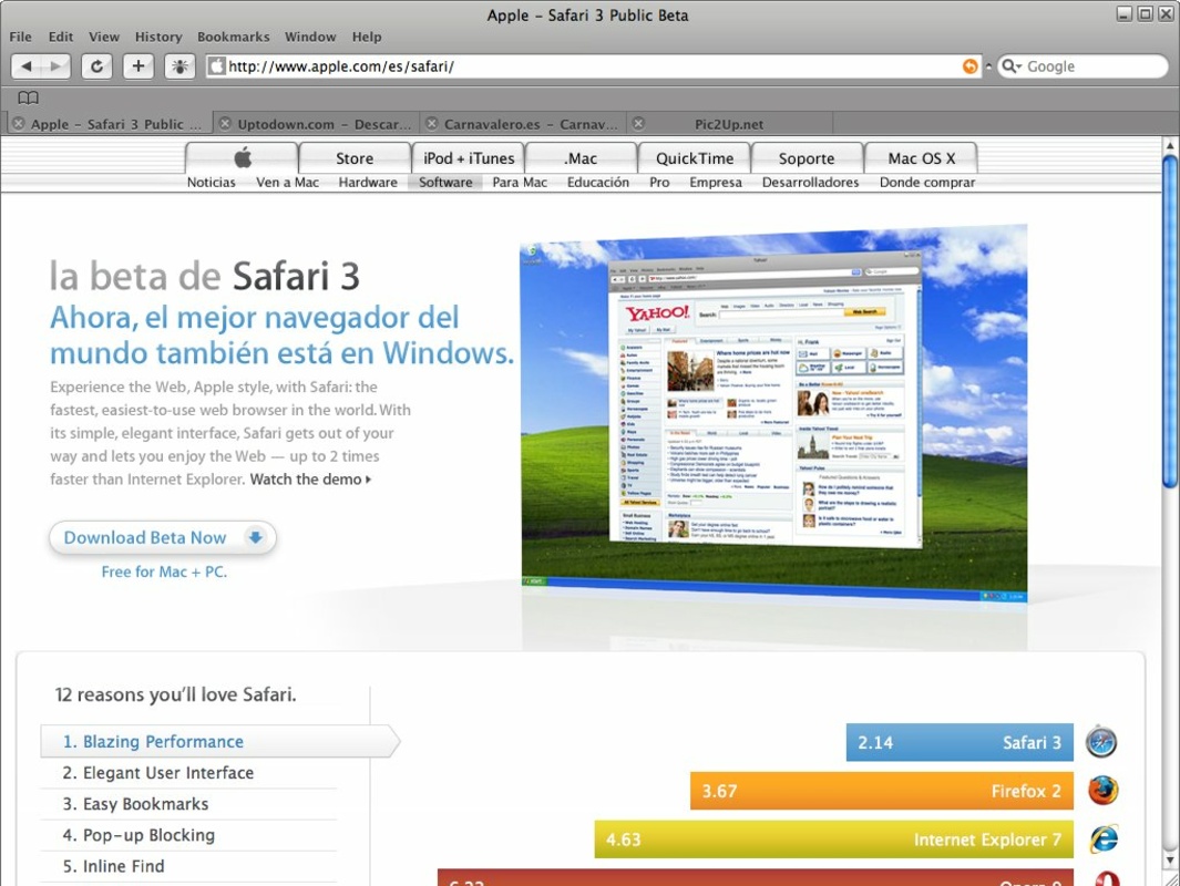 Safari 5.1.7 for Windows Screenshot 1