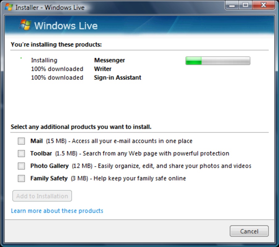 Windows Live Suite 1.0 feature