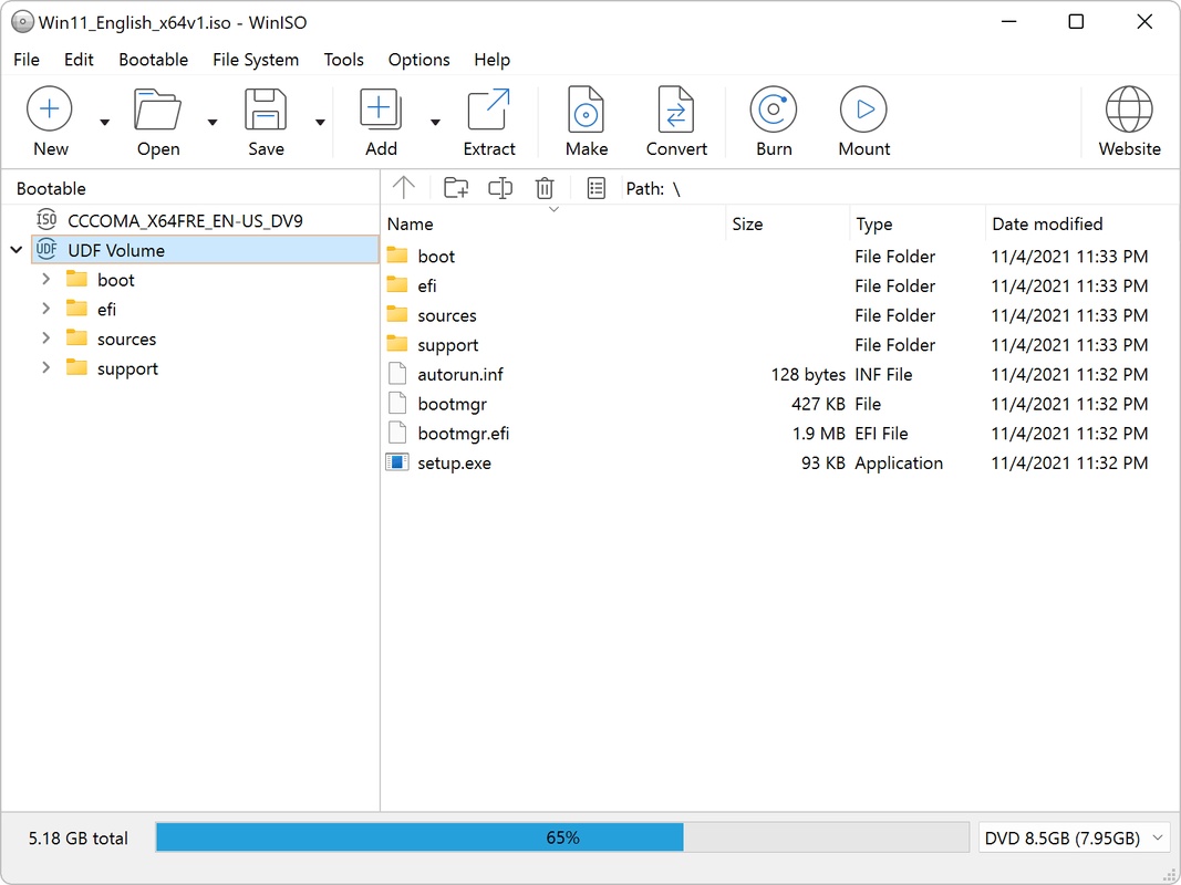 WinISO 7.1.1.8357 feature