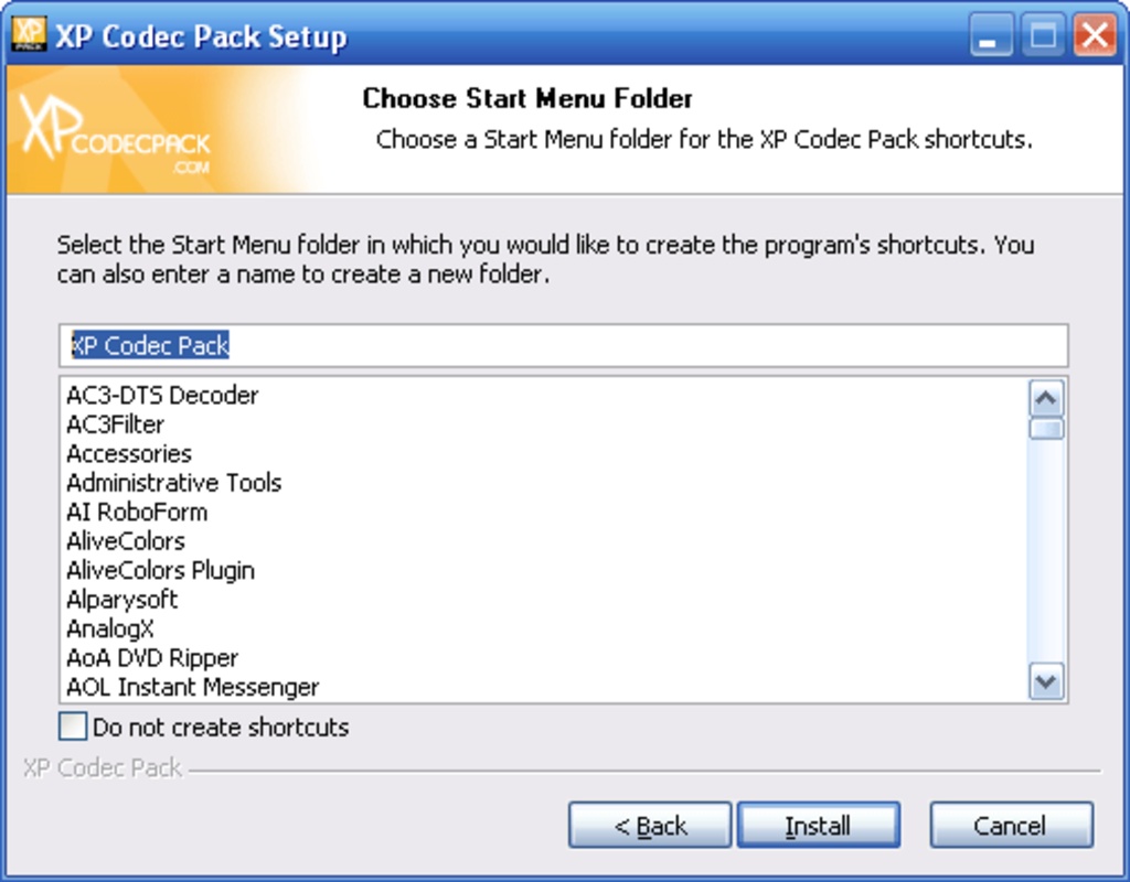 XP Codec Pack 2.7.4 for Windows Screenshot 1